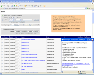 Spam Quarantine. Click on image for a larger version.